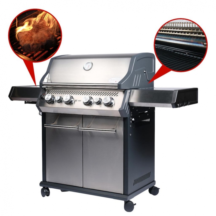 Santos S 418 Gasgrill Edelstahl Mit 4 Hauptbrennern Plus Infrarot