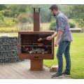 Westmann Terrassenofen 90x41x160 cm rost Gartenkamin mit Grillfunktion