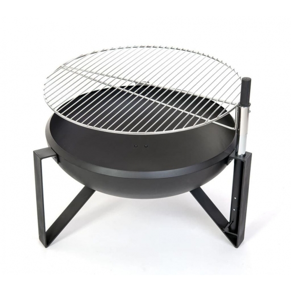 Westmann Premium Grill Feuerstelle inkl. Grillrost 70x70x75 cm schwarz Holzgrill Terrassenofen