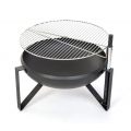 Westmann Premium Grill Feuerstelle inkl. Grillrost 70x70x75 cm schwarz Holzgrill Terrassenofen