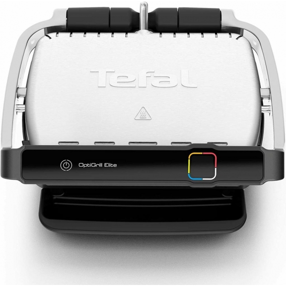 Tefal OptiGrill ELITE Kontaktgrill Innovativer Elektrogrill 2000W + Hamburgerpresse + OXO Grillbürste