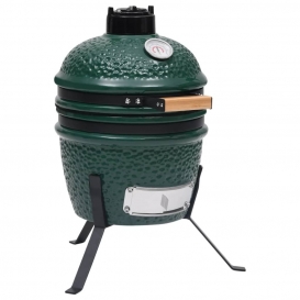 More about Eleganter - HOMMIE 2-in-1 Kamado-Grill Smoker Keramik 56 cm Grün - Praktischen Design für Garten & Zuhause,