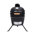 Eleganter - HOMMIE 2-in-1 Kamado-Grill Smoker Keramik 56 cm Schwarz - Praktischen Design für Garten & Zuhause,