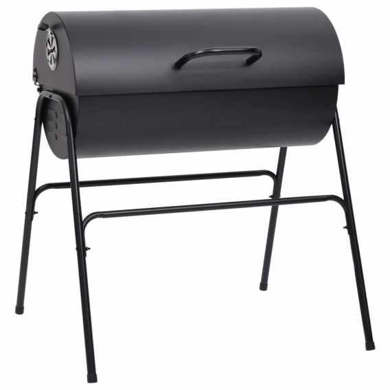 Eleganter - HOMMIE Grill mit 2 Grillrosten Schwarz 80x95x90 cm Stahl - Praktischen Design für Garten & Zuhause,80 x 73 x 90 cm