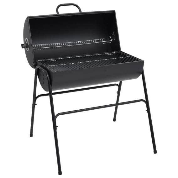 Eleganter - HOMMIE Grill mit 2 Grillrosten Schwarz 80x95x90 cm Stahl - Praktischen Design für Garten & Zuhause,80 x 73 x 90 cm