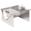 Outsunny Tischgrill Gasgrill BBQ abnehmbar Holzkohle Camping Grill mit Grillnetz Schlauch klein Outdoor Tischgasgrill Picknick E