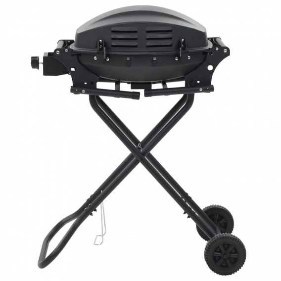 vidaXL Tragbarer Gasgrill mit Brenner Schwarz