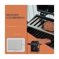 Outsunny Gasgrill BBQ mit 4 Brennern 1 Seitenbrenner je 3 kw mobiler Grillwagen mit 4 Rädern Grillnetz Druckminderer Schläuche S