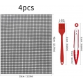 AcserGery 4 Stück BBQ Grillnetz, Gitter Grillmatte mit Lebensmittelklammer und Ölpinsel, Wiederverwendbare BBQ Grill Mesh Mat, A