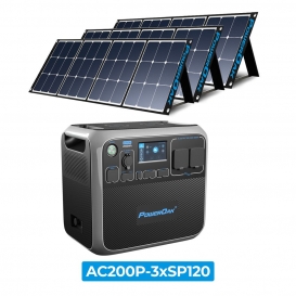 More about BLUETTI POWEROAK AC200P Tragbares Stromerzeuger 2000Wh Solargenerator mit Solarpanel kit mit 3pcs 120W SP120 Solarmodule Solarpa