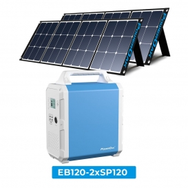 More about POWEROAK BLUETTI 1200Wh Tragbare Stromerzeuger EB120 Tragbares Kraftwerk mit 2Pcs Solar Panel SP120 120W, Solar Generator für No