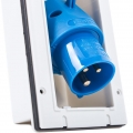 CEE Aussensteckdose weiß Spritzwasser geschützt 200-250V, 16A, 3 polig