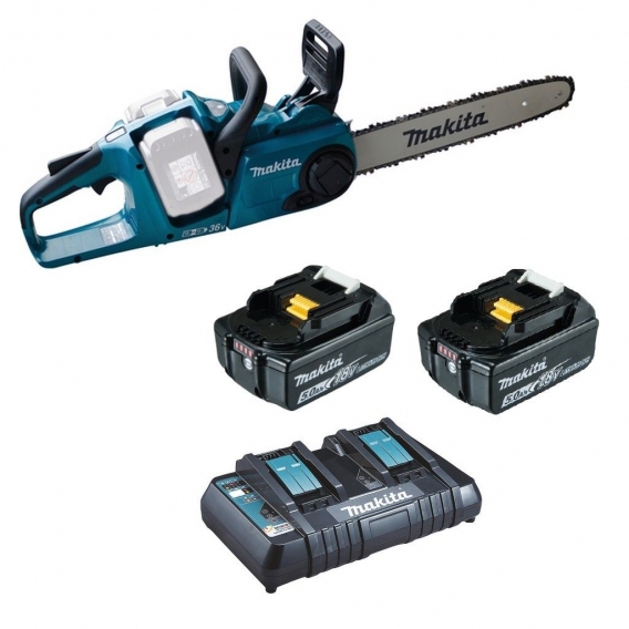 Makita Akku-Kettensäge DUC353Z + 2x Akku 5,0 Ah 1850b + Ladegerät DC18RD