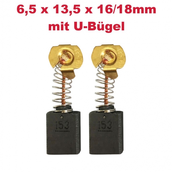 2x Kohlebürsten Motorkohlen 6.5x13.5x16/18mm für Makita Schleifgerät 9400B 9607B 9607HB 9607HBS 9609HB 9609HBS 9609NB 9609NG GA7