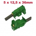 Trade-Shop 2x Motorkohlen 5x12,5x36mm mit Halter für Beko 2618BFS WM5700 WMD57141 D17102ES WMD57100S D7081E D7082E 2524BF D7102E