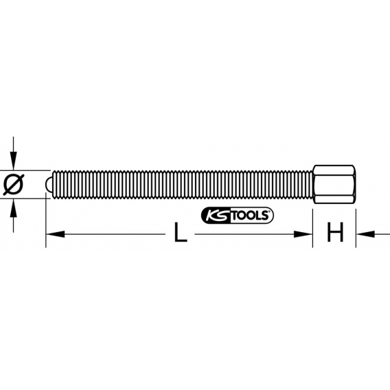 KS Tools Spindel,22mm,G1/2" x14Gx210mm, 610.2204