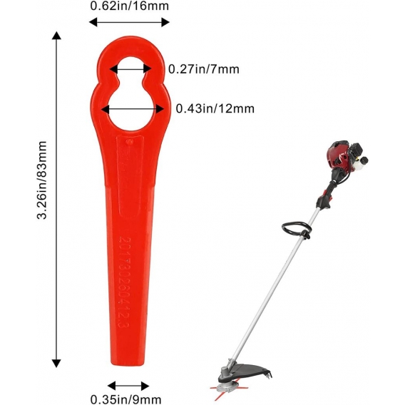 100 Stück Ersatzmesser Rasentrimmer Messer Kunststoffmesser Rasentrimmer Klingen Rasentrimmer Zubehör Kunststoffmesser für Einhe