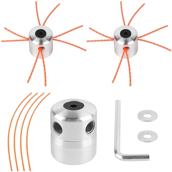 AcserGery 2X Universal-Aluminium-Bürsten-Schneidkopf Nylonfaden-Rasentrimmerkopf (2X Orange)