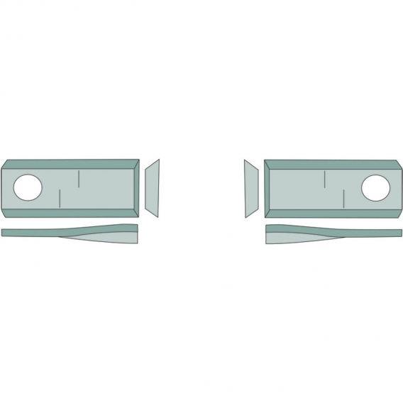 25 Klingen Kreiselmähwerk 93 x 40 x 3 mm Mähmesser für Kuhn PZ IHC rechts/links, Form:9 links