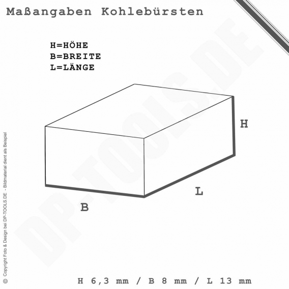 Kohlebürsten Motorkohlen für BLACK&DECKER CD 115 - CD115 6,3x8mm 596071-00