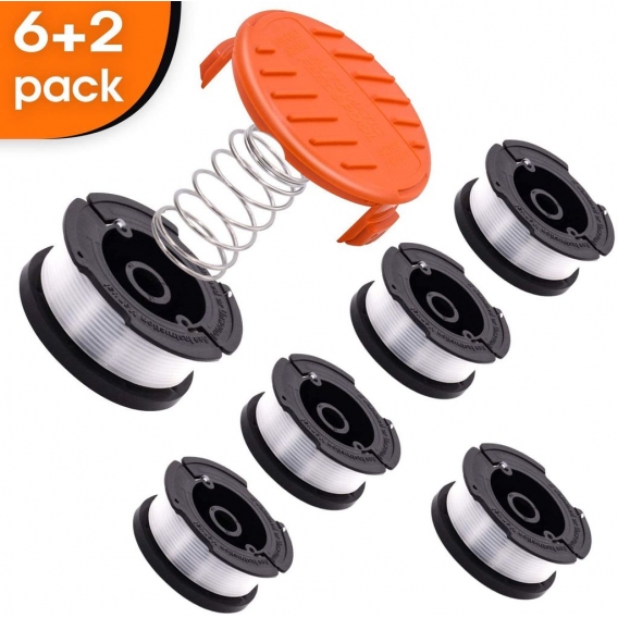 6er Pack Spule Mit 2 Abdeckungen zum Ersetzen der Black Decker Grasschneider Ersatzspule Unkrautfresser Kappe Autofeed Trimmer S