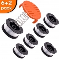 6er Pack Spule Mit 2 Abdeckungen zum Ersetzen der Black Decker Grasschneider Ersatzspule Unkrautfresser Kappe Autofeed Trimmer S