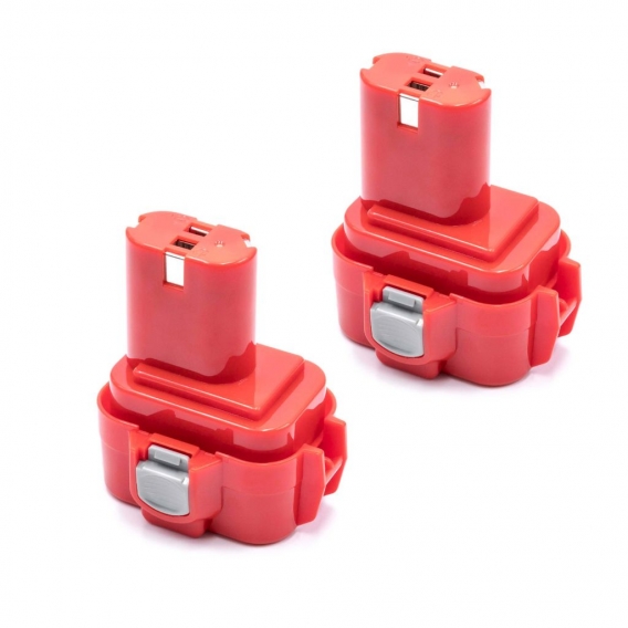 vhbw 2x NiMH Akku 3000mAh (9.6V) kompatibel mit Elektrowerkzeug Werkzeug Powertools Tools Ersatz für Makita 9100A, 9101, 9101A, 