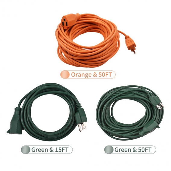 15FT AC Power Electric Outdoor Verlaengerungskabel 12 AWG 3 Prong 125V Verlaengerungskabel US 3Pin Stecker Wasserdichte flexible