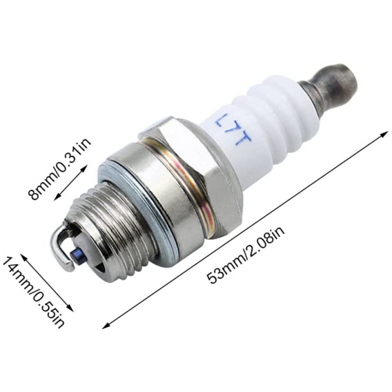 AcserGery 4er-Pack L7T-Zündkerze Universal-Ersatz L7T-Zündkerze Kettensägen-Zündkerze Ersatz für Rasenmäher 2-Takt-Motoren