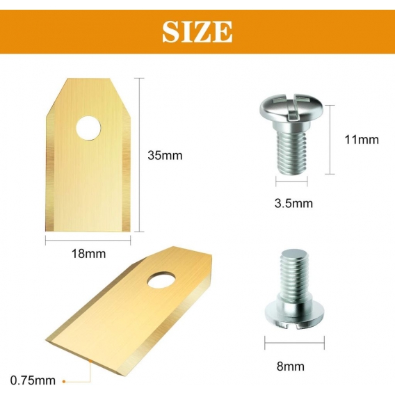 AcserGery 30 x Titanium Ersatzmesser für alle Husqvarna/Gardena/Yard Force/Automower Automower Rasenmäher, strapazierfähig (3,1 