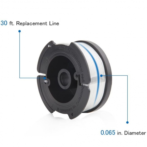 Line String Trimmer Replacement Spool for Black+Decker String Trimmers (6 Replacement Spool, 2 Trimmer Cap, 2 Pack Spring)