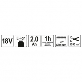 More about YATO Heckenschere mit 2,0 Ah Li-Ionen-Akku 18 V 560 mm