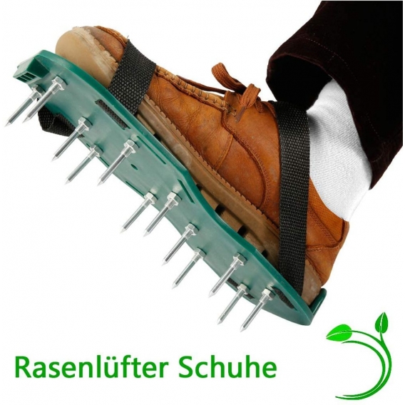 Rasenbelüfter Rasenlüfter Schuhe,Vertikutierer Rasen Nagelschuhe mit Verstellbare Gurte und Metal,Universalgröße Stachelschuhe f