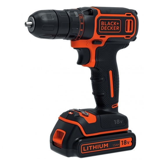 BLACK+DECKER BDCDC18BAFC Akkuschrauber Bohrschrauber 18V 2x Akkus 80-tlg Zubehör