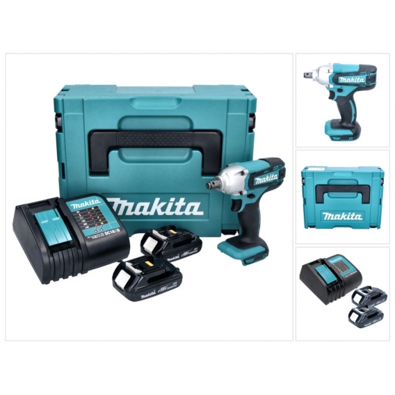 Makita DTW 190 SY Akku Schlagschrauber 18 V 1/2' 190 Nm + 2x Akku 1,3 Ah + Ladegerät + Makpac