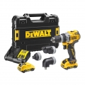 DeWALT Akku-Bohrschrauber DCD703L2T-QW 12V inkl. 2x 3Ah Akkus, Ladegerät, 4 Wechselköpfen, TSTAK-Box