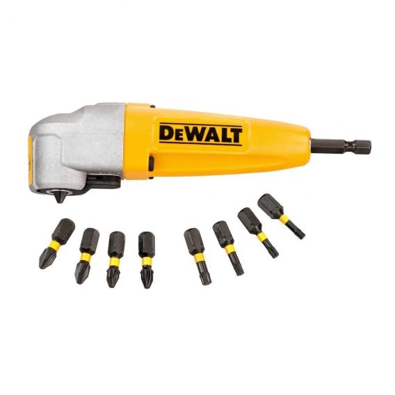 DeWALT Winkelvorsatz DT71517T 90 Grad inkl. 9 Bits EXTREME Impact Torsion, magnetische Hülse für perfekten Halt, Hohe Passgenaui