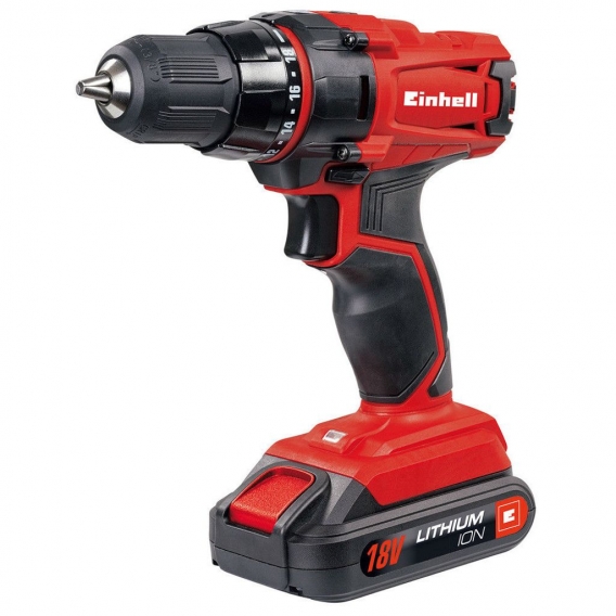 Einhell Akkuschrauber TC-CD 18-2 Li (1 Lithium Ionen Akku, 18 V, 1,5 Ah, 2-Gang, 38 Nm, LED-Licht)