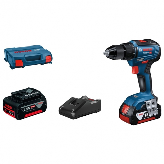 Bosch Professional Akku-Bohrschrauber GSR 18V-55, 2x 5,0 Ah, GAL 18V-40, L-BOXX 06019H520A