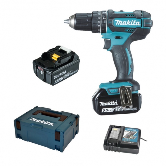 Makita Akku-Bohrschrauber 18 V 5 Ah Blau und Schwarz