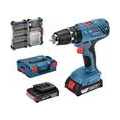 Bosch Professional Akku Schlagbohrschrauber GSB 18V-21 (2x 2,0 Ah Akku, 18 Volt, 40tlg. Zubehör Set, in L-BOXX)