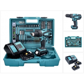 More about Makita DHP 456 SA2X5 Akku Schlagbohrschrauber 18 V 50 Nm + 2x Akku 2,0 Ah + Ladegerät + 101 tlg. Zubehör Set + Koffer