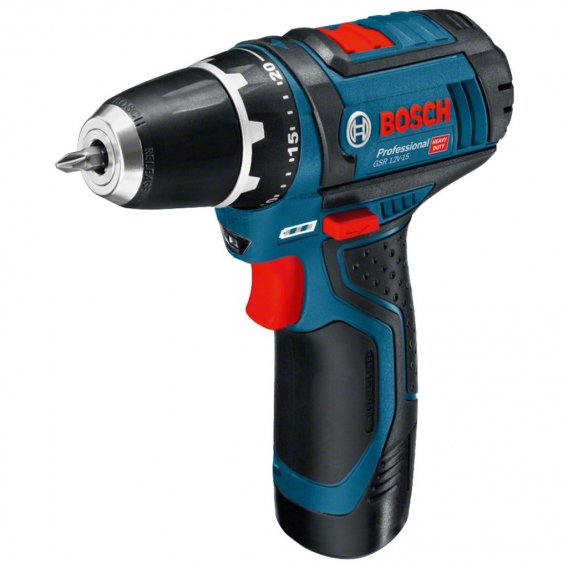 Bosch GSR 12V-15-2 Bohrschrauber mit 2 x Li-Ion Akku 2,0Ah L - Boxx