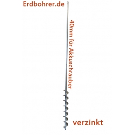 More about Erdbohrer 40 mm 4 cm - 1m für Akkuschrauber oder Bohrmaschine Handgriff - mit Handgriff ca. 40cm lang