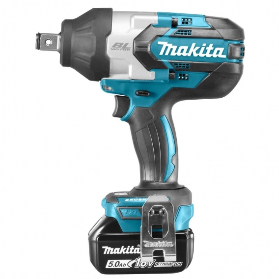 MAKITA 18V bürstenloser Schlagbolzen - 2 Batterien BL1850B 5.0Ah - 1 Schnellladegerät DC18RC DTW1001RTJ