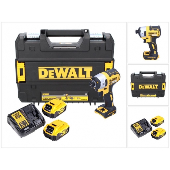 DeWalt DCF 887 P2 Akku Schlagschrauber 18 V 205 Nm Brushless + 2x Akku 5,0 Ah + Ladegerät + TSTAK