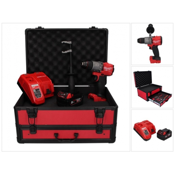 Milwaukee M18 FPD2-501FC TX Akku Schlagbohrschrauber 18 V 135 Nm + 1x Akku 5,0 Ah + Ladegerät + TX Koffer