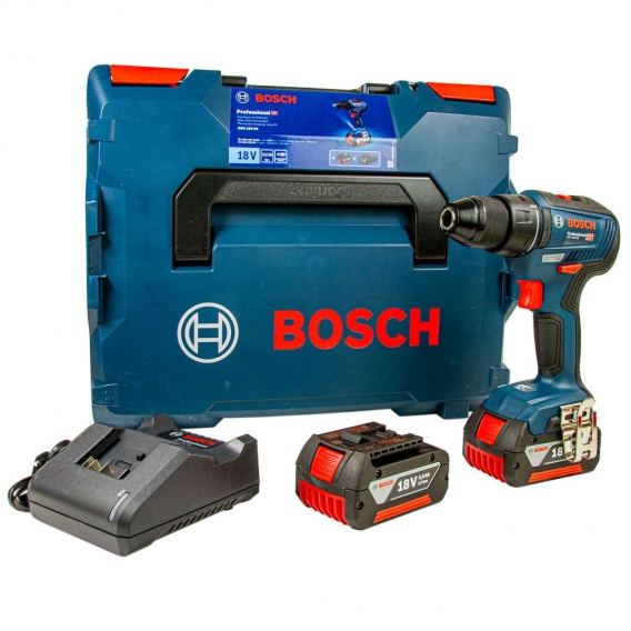 Bosch Professional GSR 18V-55 Akku-Bohrschrauber, 2 x 3.0 Ah Akku, Ladegerät GAL 18V-20, L-BOXX 136