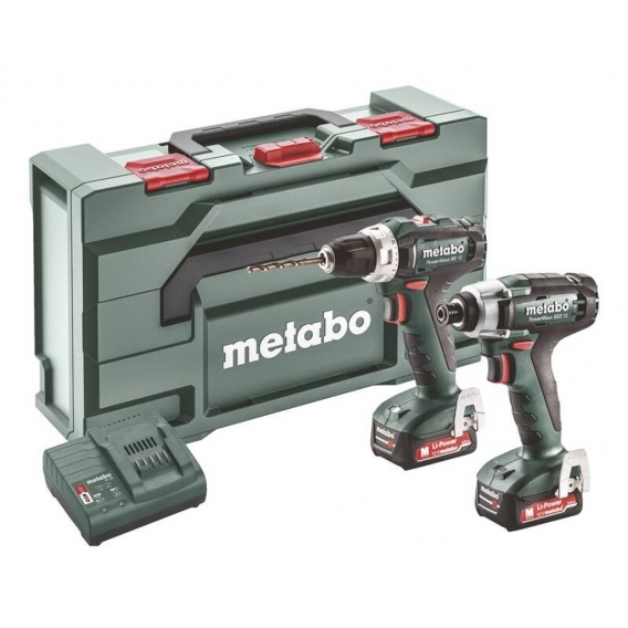 Metabo 12 Volt Akkuset Akku-Bohrschrauber PowerMaxx BS 12 + Akku-Schlagschrauber PowerMaxx SSD 12