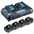 Makita Power Source-Kit Li 18V Ladegerät DC18RD 4x Akku BL1860B 6,0Ah 199485-6